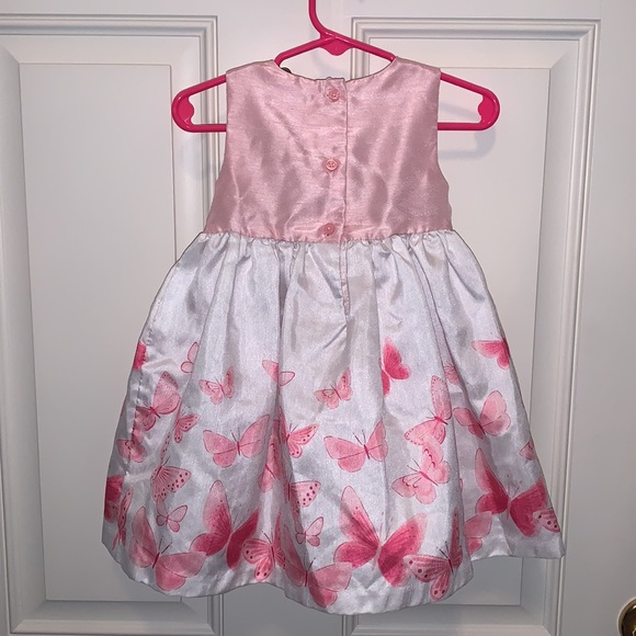 Gymboree,18-24m, Pretty Pink & White Dress w/Butterflies,Extra Fullness on Skirt - Picture 4 of 7